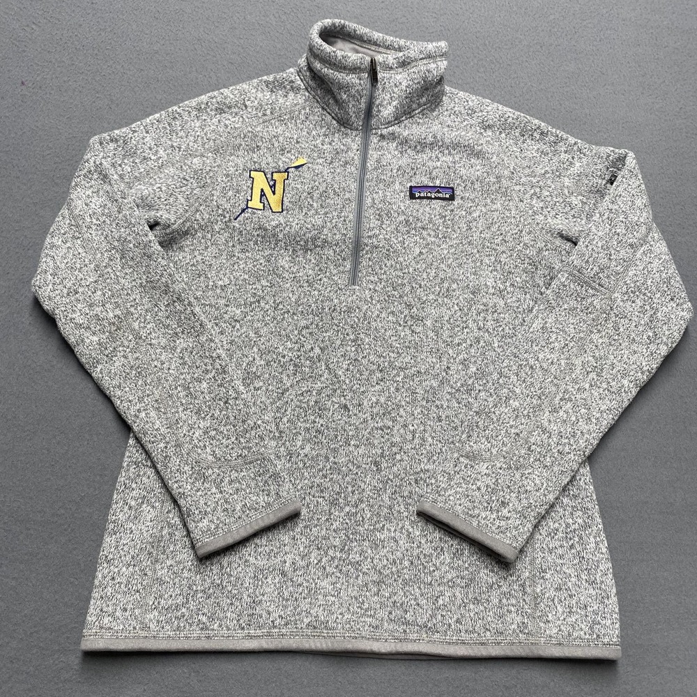 Patagonia Better Sweater 1/4 Zip Pullover Womens Small Gray N Logo Fleece 25617‎
